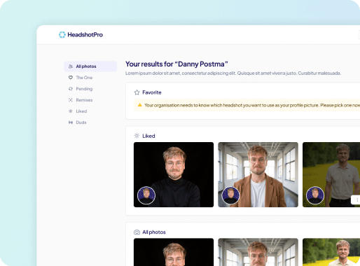 HeadshotPro — Dashboard del equipo