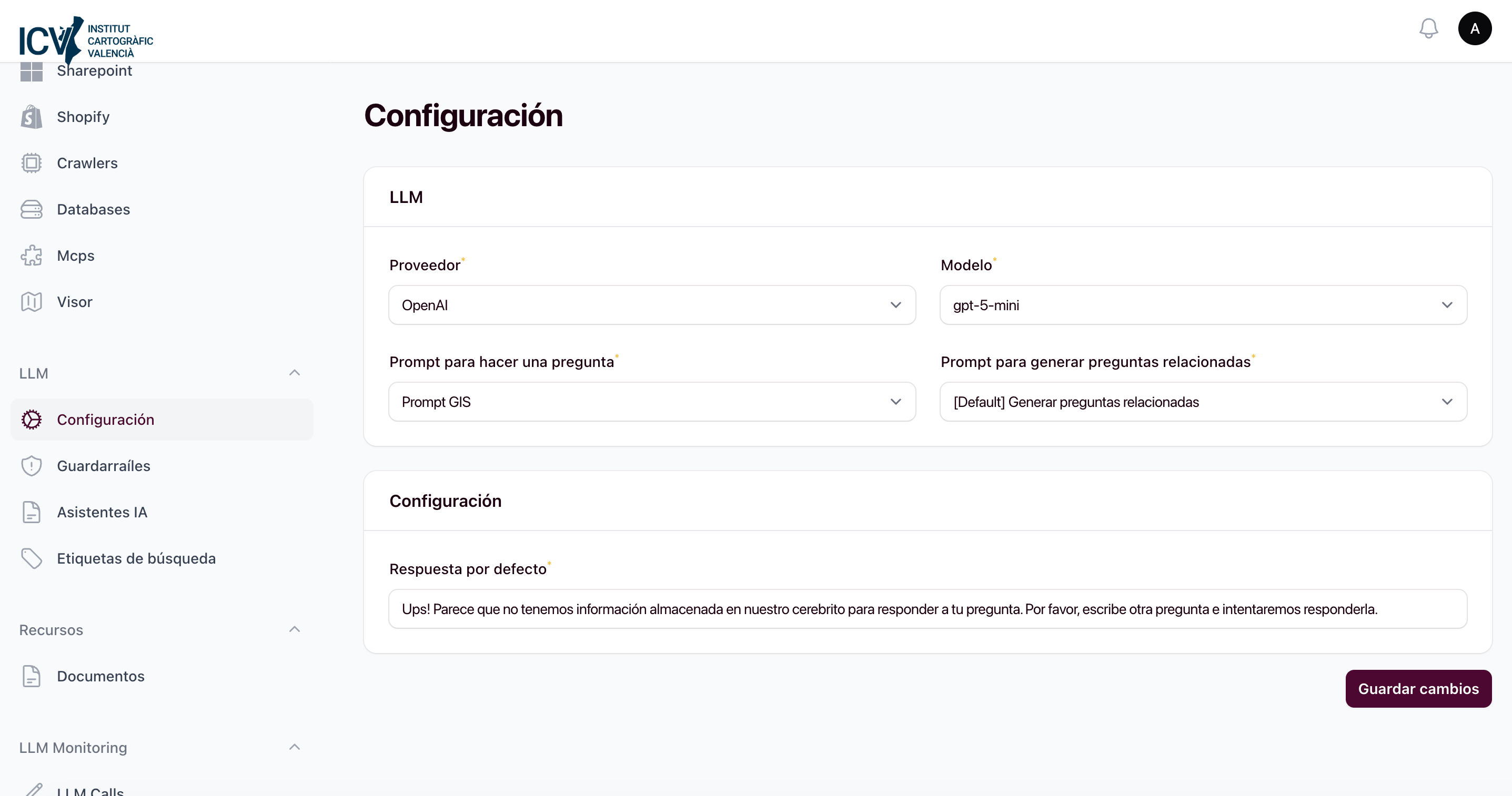 Plataforma RAG Enterprise — Configuración de modelos